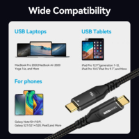Venta al por mayor A323 Thunderbolt 4,0 240W Cable de carga rápida 8K 40G Datos de alta velocidad Níquel dorado Cable USB Monitor Micrófono MP3