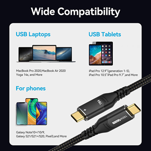 Bán Buôn A323 Thunderbolt 4.0 240W Nhanh Chóng Sạc Cáp 8K 40G Tốc Độ Cao Dữ Liệu Vàng Nickel USB Cáp Màn Hình Microphone Mp3 - Product Image 2