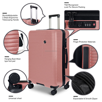 Ensemble valise 3 pièces avec logo personnalisé Bagages de voyage spinner PC + ABS Valise à roulettes rigide Bagage à main