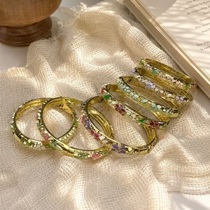 Nouveau bracelet en émail de style chinois rétro, inspiré des palais, avec motif goutte d'huile, bijou de main distinctif et tendance, style antique - Product Image 2