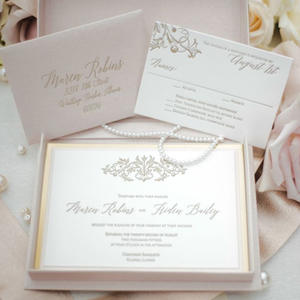 Scatola di invito matrimonio di lusso regalo coperchio e base di carta pieghevole matrimonio invito a Hochzeitseinladung <span class=keywords><strong>Box</strong></span> Emballage Pour Crmonie - Product Image 4