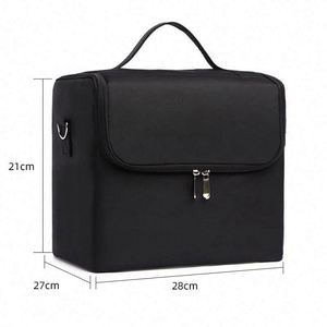 Bolsa de Cosméticos de Tela Oxford de Poliéster Impermeable al por Mayor, Estuche de Maquillaje Profesional de Gran Capacidad, Neceser de Viaje Transfronterizo - Product Image 2