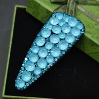 Pinces à cheveux en métal pour femmes avec strass, style fait main, épingles à cheveux, pinces BB, pinces à cheveux latérales souples en cuir véritable, vente en gros