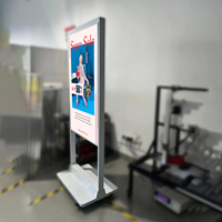 Layar Digital Signage LCD WiFi 4G Ultra Terang 43/49/55/65 Inci Full HD Android Layar Sentuh Animasi Cloud CMS untuk Jendela Toko