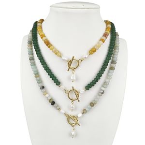 Collar de cuentas de piedras preciosas de 4*6MM, Ojo de Tigre, lapislázuli de Jade amarillo, bonito collar con colgante de perlas reales como regalo, collar de bloqueo OT - Product Image 1