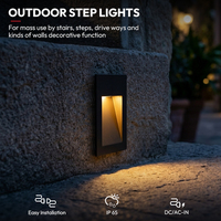 Lampes LED d'escalier murales en aluminium imperméables blanc/noir style minimaliste 3W à bande longue pour jardin, CRI élevé, dimmables, faisceau 120°
