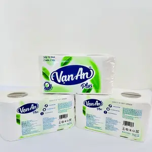 100% Recycled pulp 105 mm Diameter Hygiene Products Personal Care Bathroom Van An Plus 2 rolls (with core) Tissue