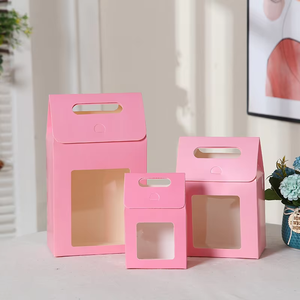 Eco-Friendly <b>Biodegradable</b> Classic Kraft Paper Gift Box with Clear PVC Window Foldable Design for Party Candy Baking <b>Packaging</b> - Product Image 3