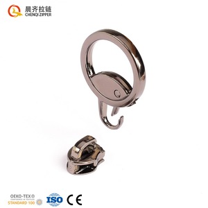 Chenqi Bán Buôn 5 # Vàng Sliver Nylon Nhựa Kim Loại Đầu Máy Tự Thay Thế Vòng Tròn <span class=keywords><strong>Snap</strong></span> Trên Dây Kéo Kéo Thanh Trượt - Product Image 4