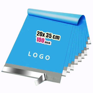 Sobres de Envío Personalizados con Logotipo, Impermeables y Resistentes a Desgarros, 20x35cm, 100 Unidades, Bolsas de Embalaje Autoadhesivas Azules - Product Image 1