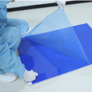 Capas adhesivas multicapa de película limpia Alfombrilla adhesiva de suelo LDPE azul para entrada de laboratorios de salas limpias - Product Image 4