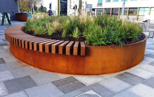 Juego de Macetas Modernas de Acero Corten para Exteriores, Macetas Rústicas de Jardín, Diseño Minimalista, Forma Redonda para Plantas Verdes - Product Image 5