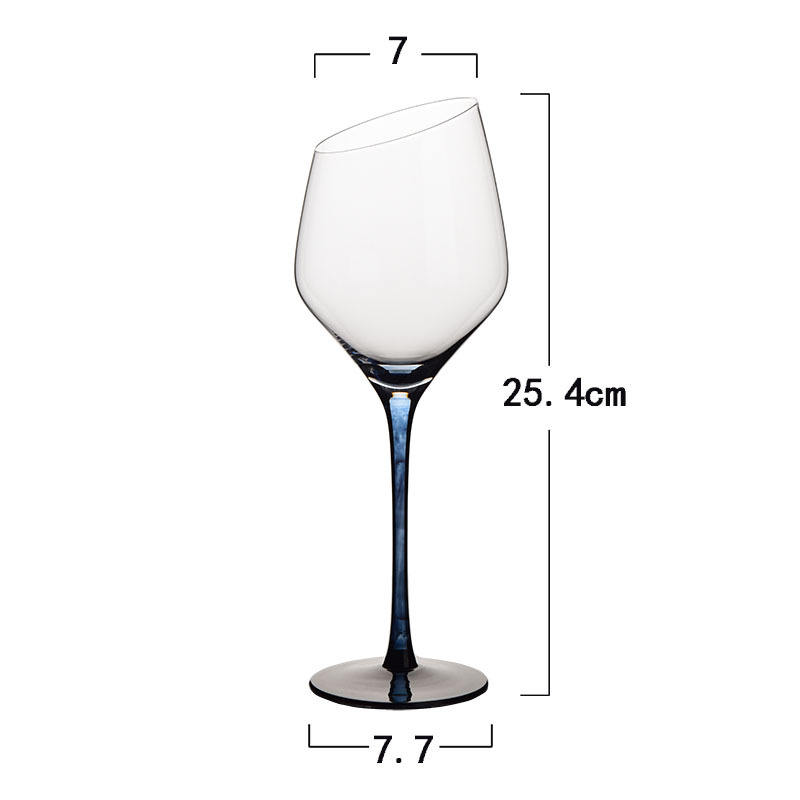 Blue and black background red wine glass