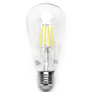 Bombilla LED de filamento transparente ST64 E27 10W, ideal para iluminación acogedora en hogares y negocios. - Product Image 1
