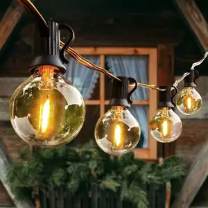 G40 LED Transparent Spherical Bulb Solar LED String Light Outdoor Wedding Garland Light Waterproof 10 Bulb