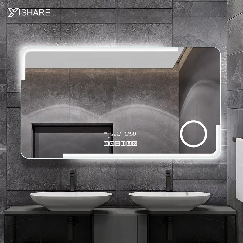 YISHARE — fabrication de miroirs de vanité, avec Design irrégulier, décoration murale de maison, hôtel, illuminés, Led intelligente, salle de bains