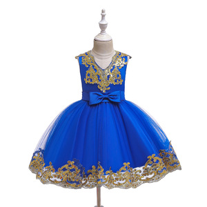 Vestido de princesa rojo para niños, disfraz de niña de las flores con cuello en V y tul, corte en A, para niños pequeños y niñas - Product Image 4