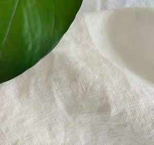 Tela de Lino de Alta Densidad, Color Beige Blanco, Lavado Enzimático, 300GSM, Lino Puro, Blanco Crudo, Tela Ancha - Product Image 1