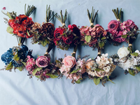 Groothandel Kunstmatige Bloemen met Gebrande Randen van Gemengde Stoffen voor Decoratie