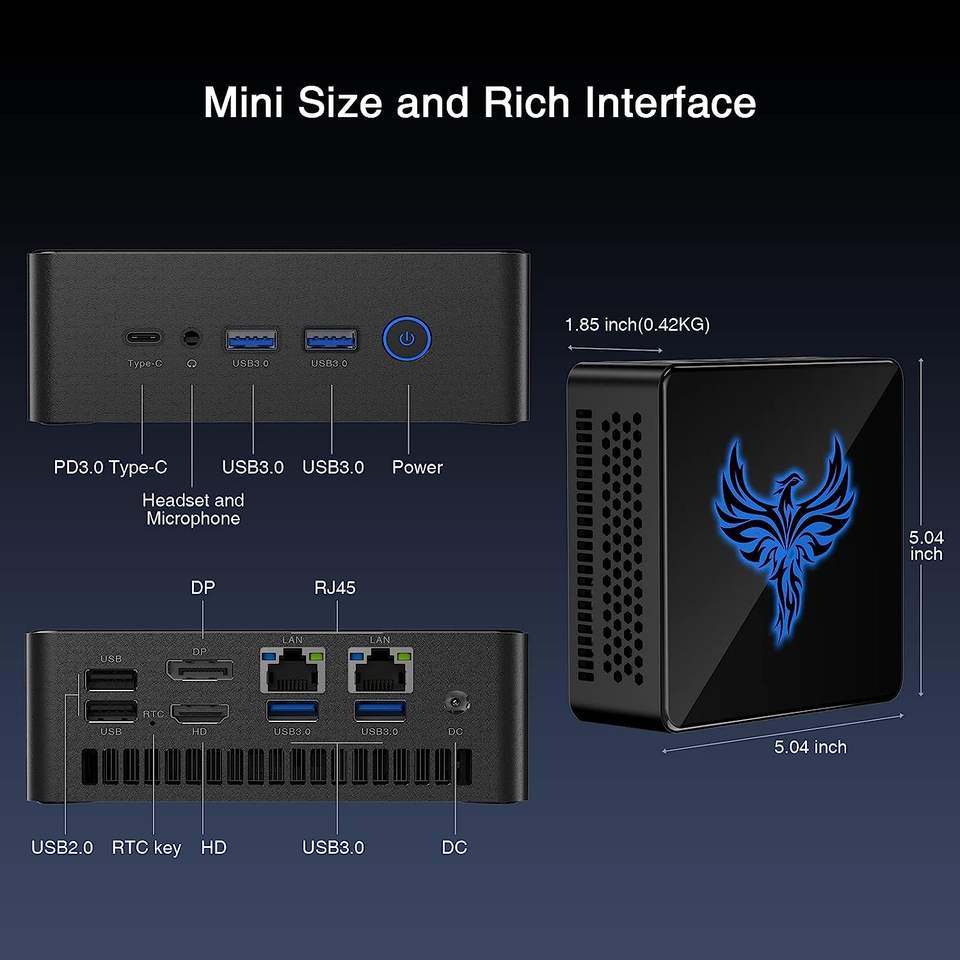 Mini Gaming PC - 5.10ghz AMD R7 7840HS, 32gb DDR5, 1tb SSD