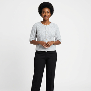 Cárdigan de Manga Corta con Botones para Mujer, Otoño - Ropa Sostenible y Ecológica para Compradores B2B - Product Image 1
