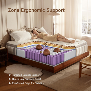 Colchón Moderno Híbrido de Muelles Ensacados y Espuma Viscoelástica Transpirable Ecológico de 30cm de Grosor Firmeza Media para Dormitorio y Hogar - Product Image 4
