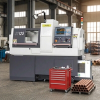 Torno CNC Automático Tipo Suizo ST125 con Sistema de Control SYNTEC, Doble Husillo, Bancada Plana Horizontal