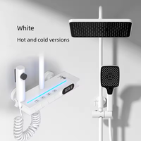 Ensemble de Douche de Pluie de Luxe en Laiton pour Salle de Bain, Mural, Thermostat Intelligent avec Affichage Numérique et Lumière