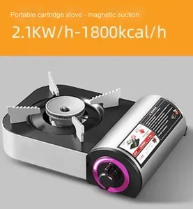 Cuisinière à gaz portable en acier inoxydable pour <span class=keywords><strong>camping</strong></span> en plein air voiture usage domestique-Mini cassette magnétique coupe-vent barbecue carburant butane-manuel - Product Image 6