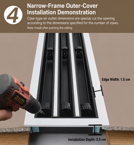 Diffuseur linéaire à fentes de haute qualité pour la ventilation, <span class=keywords><strong>grille</strong></span> de ventilation HVAC pour plafond et mur, vente en gros usine - Product Image 6
