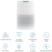 Purificateurs d'air électriques avec filtres HEPA pour la maison, avec fonction de verrouillage pour enfants et minuterie