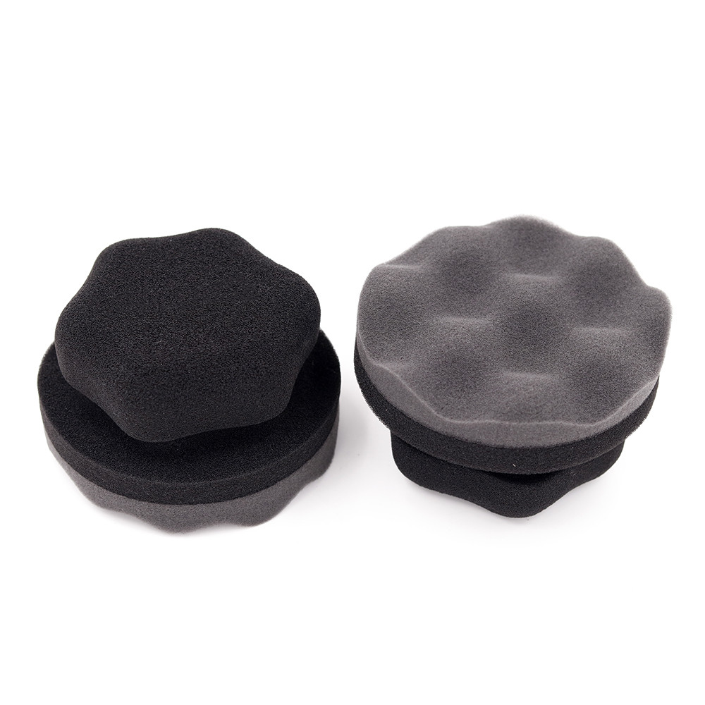 Губка с гравировкой логотипа на заказ, губка-аппликатор для полировки шин с шестигранным захватом, губка-аппликатор для полировки шин