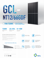 Panneau solaire GCL pour HJT N-Type bifacial double vitrage 700W-730W 23,3% d'efficacité photovoltaïque panneaux solaires mono