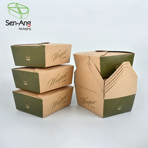 กล่องอาหารกลางวันกระดาษคราฟท์สีน้ำตาลแบบใช้แล้วทิ้งเป็นมิตรกับสิ่งแวดล้อมกล่องใส่อาหารเคลือบยูวีสำหรับใส่สลัดอาหารกระป๋อง - Product Image 6