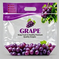 Sachet personnalisé transparent à fermeture éclair coulissante avec poignée, pochette en plastique imprimée autoportante pour l'emballage et la présentation de fruits frais en supermarché