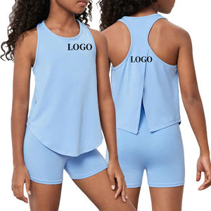 Ropa Deportiva Infantil de Verano Transpirable, Conjuntos de Yoga para Niñas, Trajes Ligeros para Ejercicio, Tenis, Running, Gimnasio, Conjunto de Yoga y Fitness - Product Image 3
