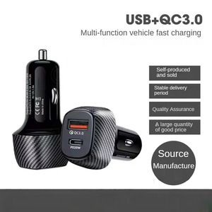 Chargeur de voiture USB rapide en fibre de carbone 15W <span class=keywords><strong>20W</strong></span> 36W Type C PD, adaptateur de charge rapide pour téléphone pour <span class=keywords><strong>iPhone</strong></span> 16 15 17 Pro Max - Product Image 2