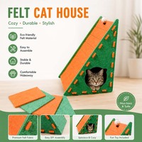 Maison pour chat en feutre classique écologique personnalisée, confortable, chaude, pour l'intérieur, lit pour chat, petite grotte pour animaux, accessoire pour animaux de compagnie en polyester durable