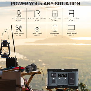 เครื่องจ่ายไฟฉุกเฉินสำหรับบ้าน 1500w 1152wh ความจุขนาดใหญ่ พร้อมพอร์ต AC สำหรับสำรองไฟ แบตเตอรี่ลิเธียมสำรองพลังงานแสงอาทิตย์สำหรับบ้าน รุ่น SC-2400 - Product Image 3