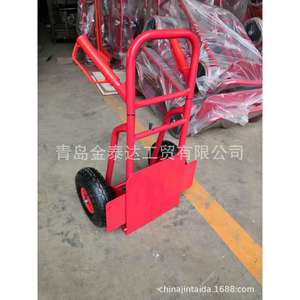 Chariot à main télescopique pliable à 2 roues de 10 pouces en acier thermolaqué rouge pour usage industriel - Product Image 3