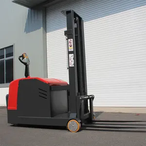 Hoge Kwaliteit Zelfladende Elektrische Walking Heftruck Jack 1ton 1.5ton Pallet Elektrische Stapelaar Met Oplader Batterij Walkie Stacker