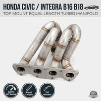 Collecteur d'échappement T3 à montage supérieur de la série REV9 HP, à longueur égale, soudé TIG en acier inoxydable pour Honda Civic Integra B16 B18