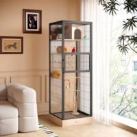 Vitrine de cage à oiseaux en bois de luxe Volière en bois massif pour animaleries