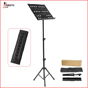 MS-D8 Hot Selling Height Adjustable Folding Large Music Stand Metal Tripod Base Sheet Music Stand With Carrying Bag