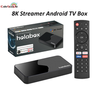 Boîtier TV Android Holabox, décodage vidéo 8K, Wifi 2.4G+5G, commande vocale, lecteur multimédia intelligent, décodeur