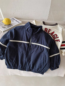D2952 Chaqueta Impermeable para Niños, 100% Algodón, Estilo Coreano, Manga Larga, Cuello con Cremallera, para Primavera - Product Image 4