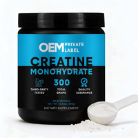 Créatine monohydrate 300g 60 portions Testé par un tiers Complément alimentaire pour la remise en forme OEM Étiquetage privé Vente en gros