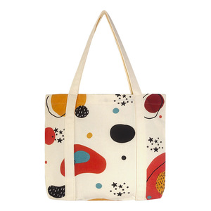 Sac à bandoulière en toile pour femme, grande capacité, imprimé abstrait, simple et élégant, à porter sous le bras, carré horizontal, pour étudiante - Product Image 5