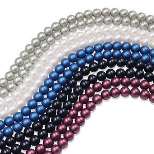 Perles de verre rondes mates de 6 mm, imitation perles de verre avec trous pour la fabrication de bijoux, vente en gros, bricolage - Product Image 2