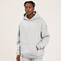 Sweat à capuche unisexe oversize en molleton brossé 350 GSM, épais, style streetwear, pour hommes, marque privée, vente en gros
